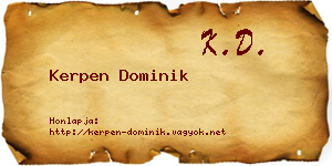Kerpen Dominik névjegykártya